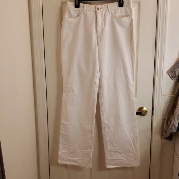Bogner White Corduroy Pants Size 10 Long